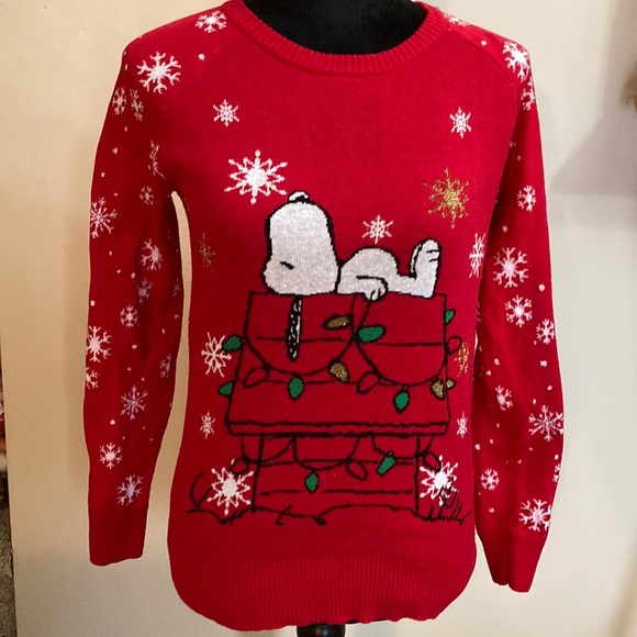 Peanuts Sweaters | Peanuts Snoopy Christmas Sweater | Color: Red | Size: S | Tonjam27's Closet